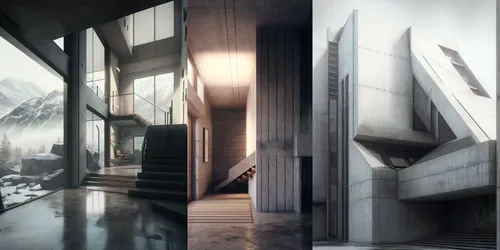 Modern Concrete Architectures generated by midjourney