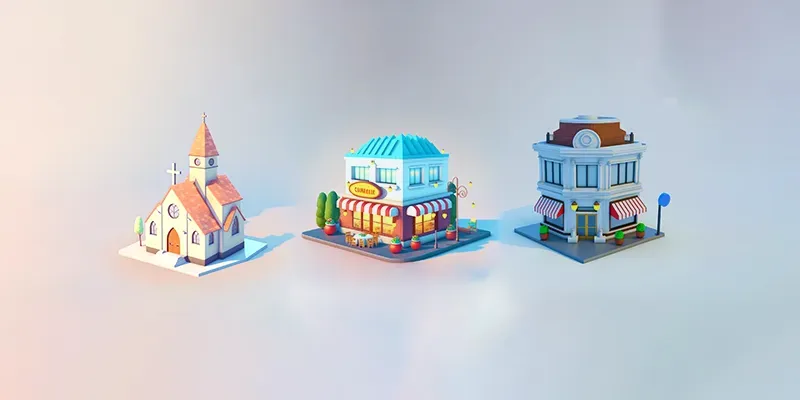 Video Game City Assets generated by undefined