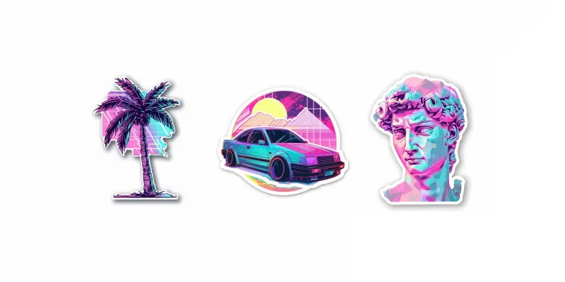 Vaporwave Stickers generated by undefined