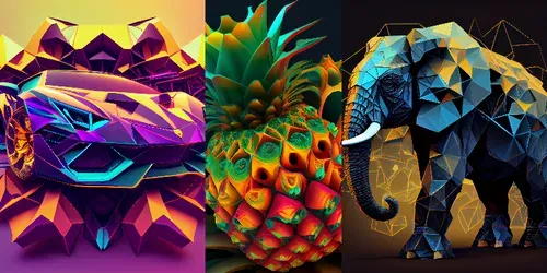 Future Intricate Hexagon Art Prints generated by midjourney