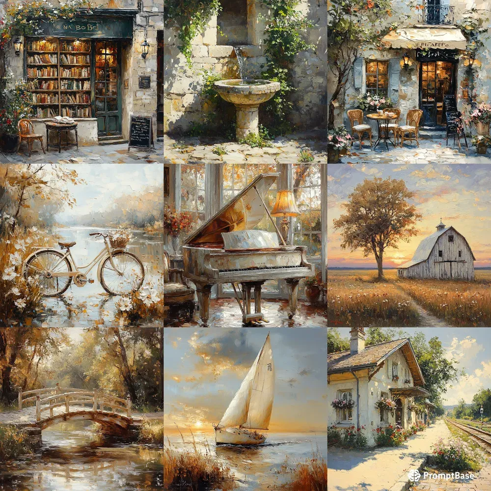 Vintage Palette Knife Paintings
