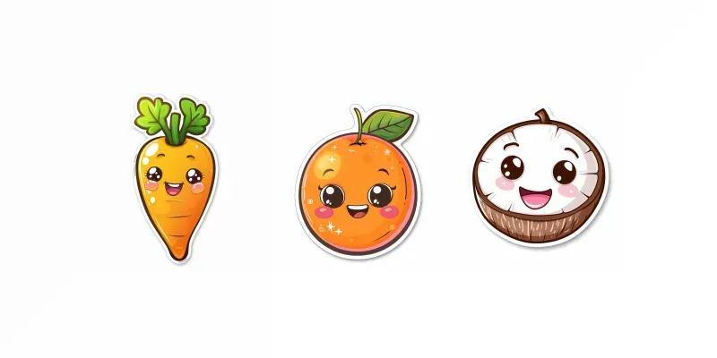 Kawaii Fruit Stickers generated by undefined