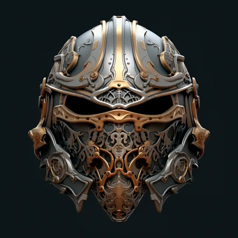 Intricate Knight Helmets