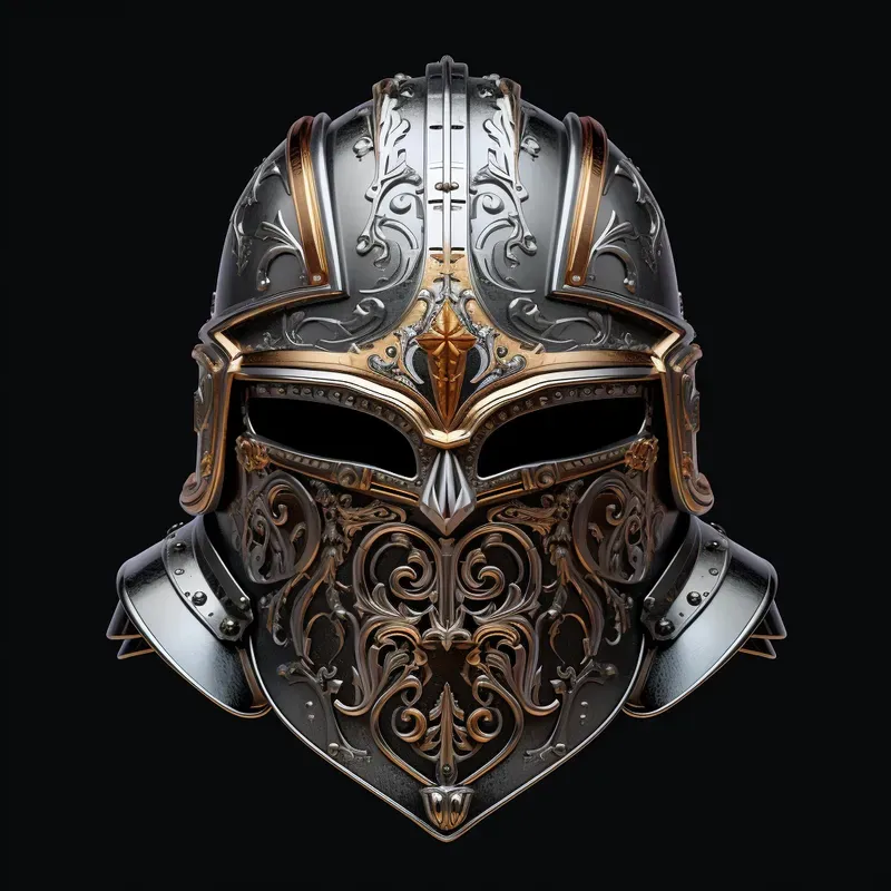 Intricate Knight Helmets
