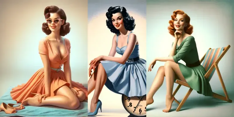 Retro Pin-up Girls generated by undefined