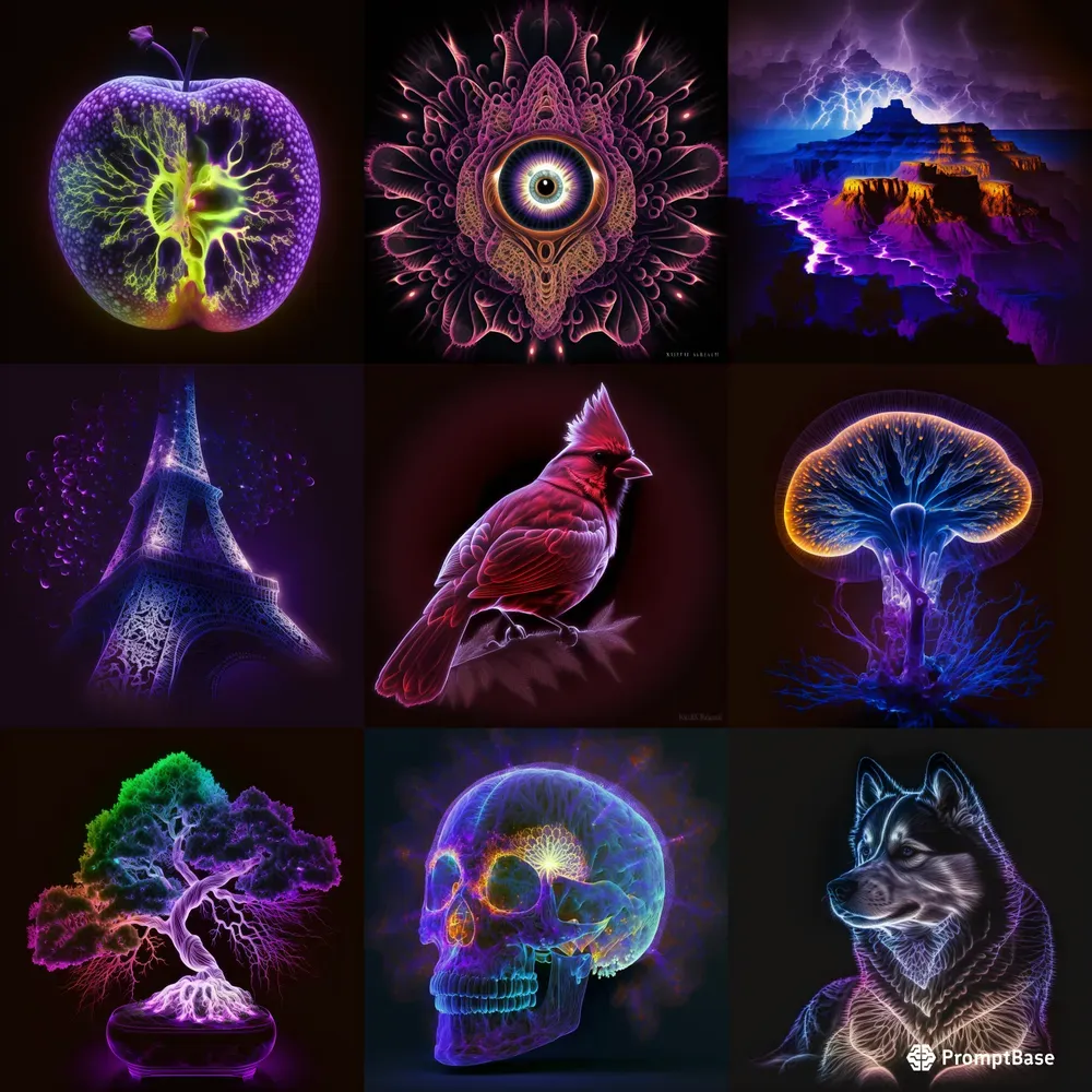 Kirlian Photography Style Images