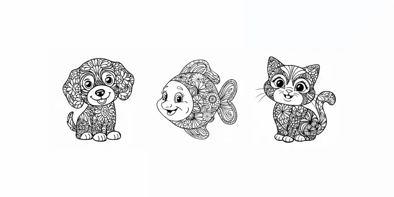 Zentangle Animals Adult Coloring Pages generated by undefined