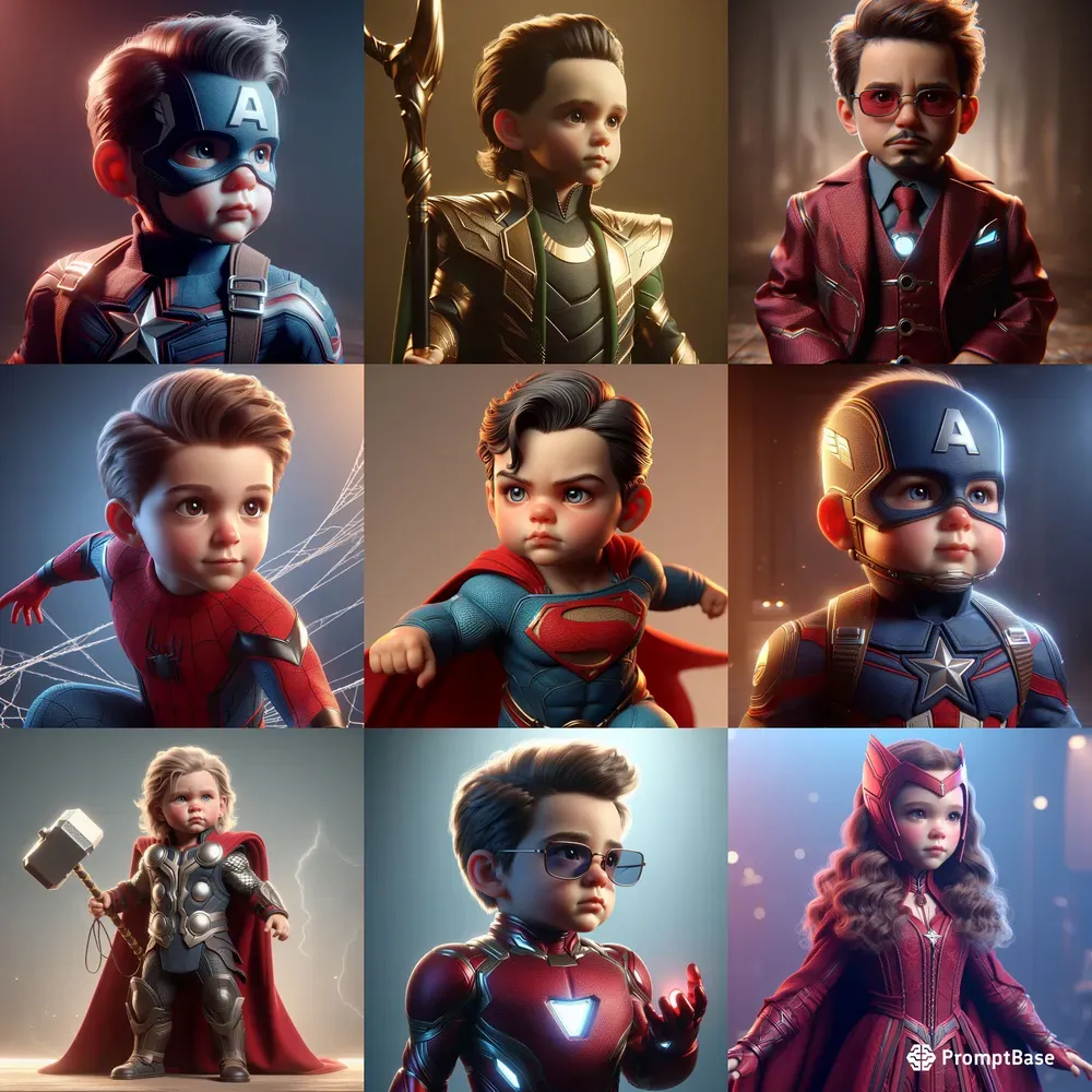 Cute Baby Superheros 3D Animation