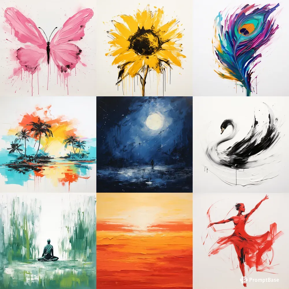 Single Brushstroke Art Paintings
