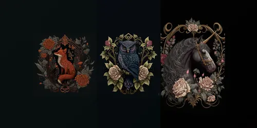 Gothic Animal Prints Logos generated by midjourney