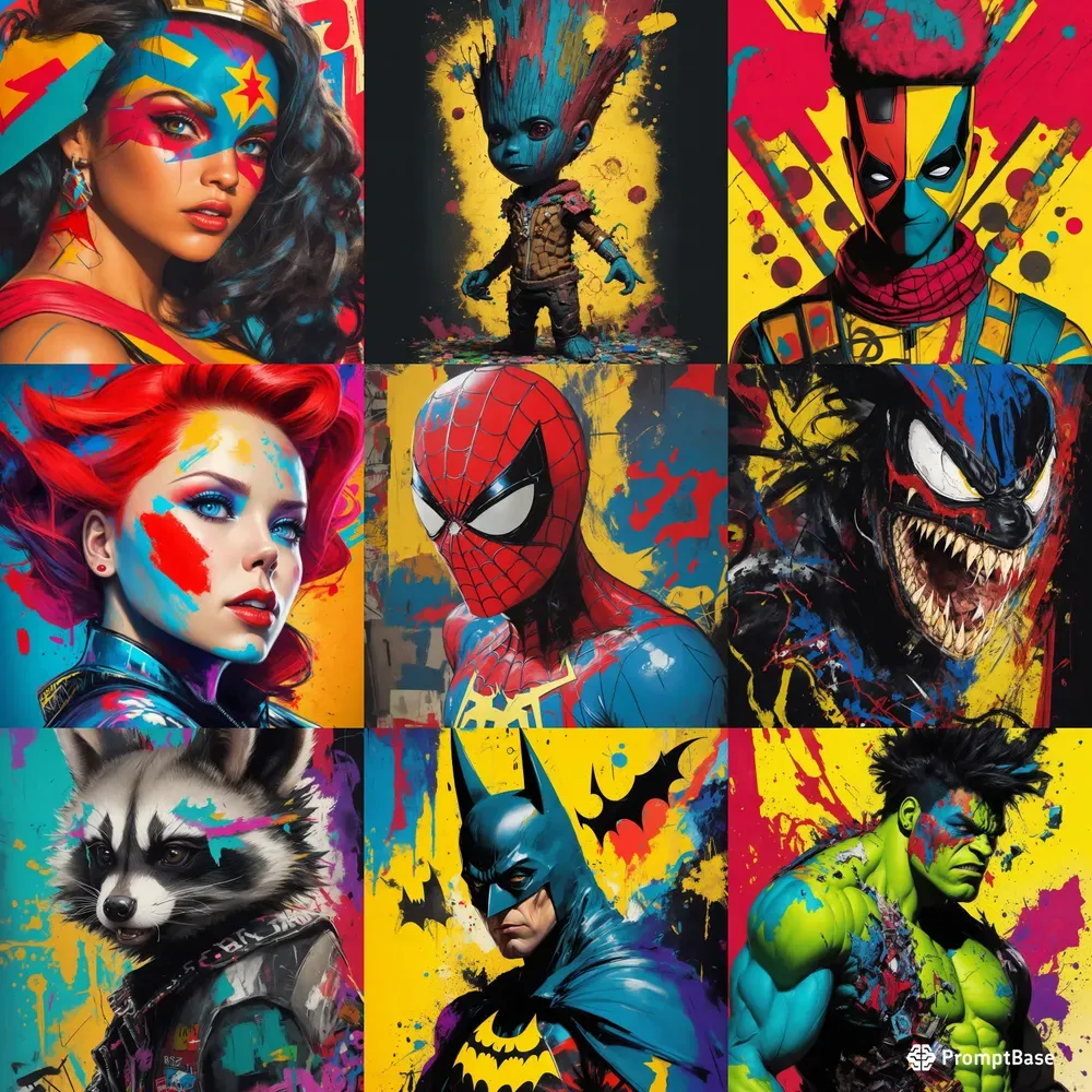 Marvel Characters Vivid And Basquiat