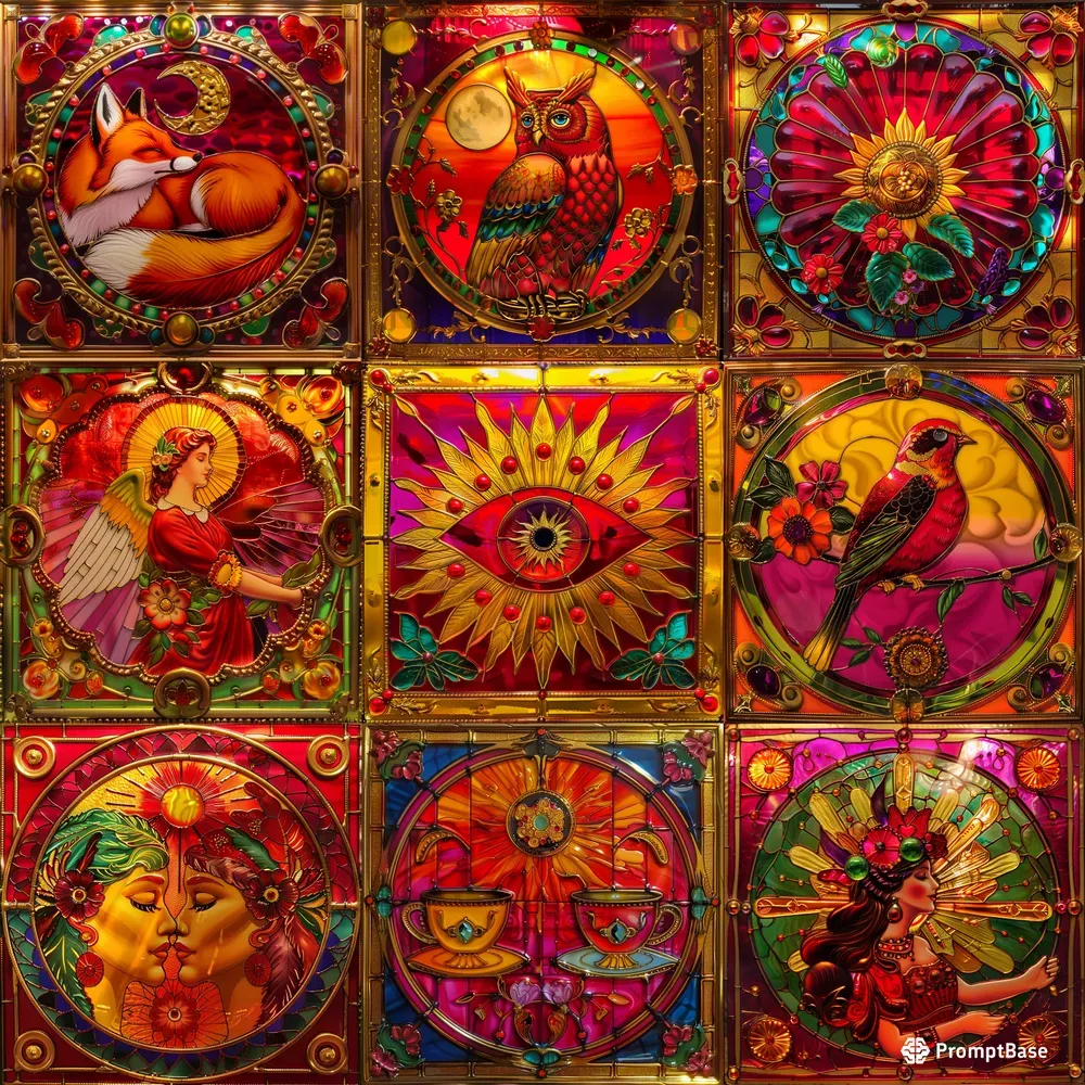 Intricate Sunlit Glass Art