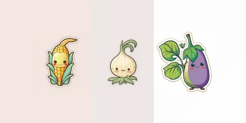 Cute Baby Vegetable Stickers generated by midjourney