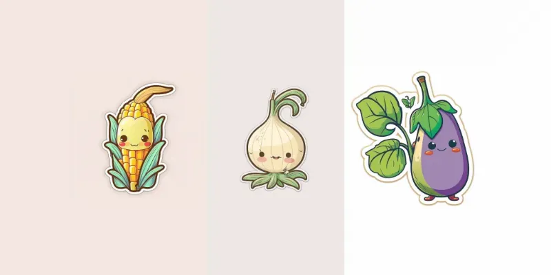 Cute Baby Vegetable Stickers generated by undefined
