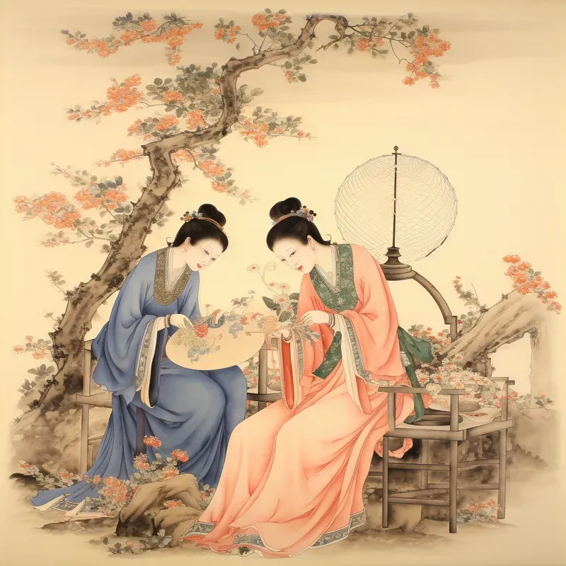 Chinese Traditional Paintings Of Ladies