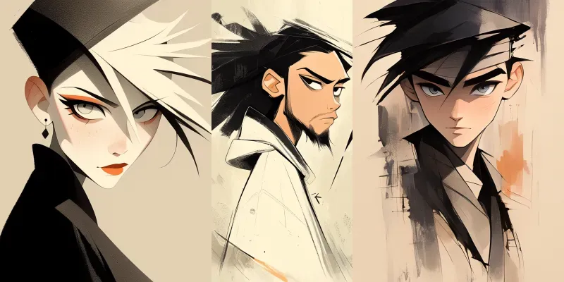 Naruto-inspired Minimalistic Portraits generated by undefined