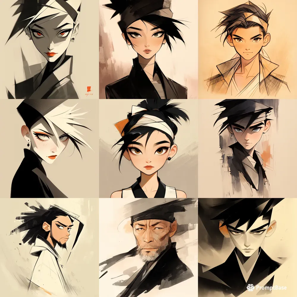 Naruto-inspired Minimalistic Portraits