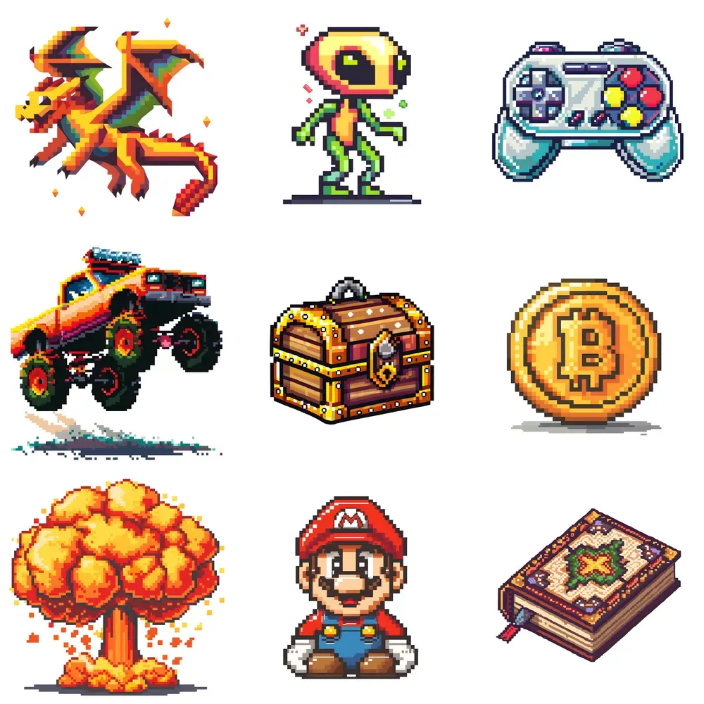 Retro Video Game Pixel Art