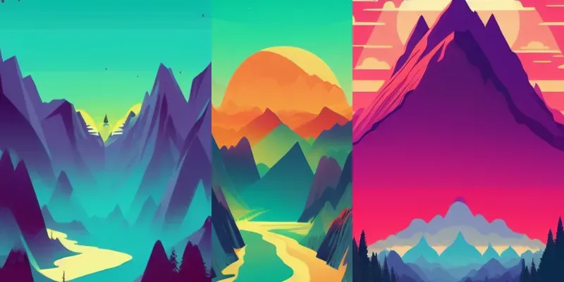 Stylised Landscape Screen Prints generated by undefined