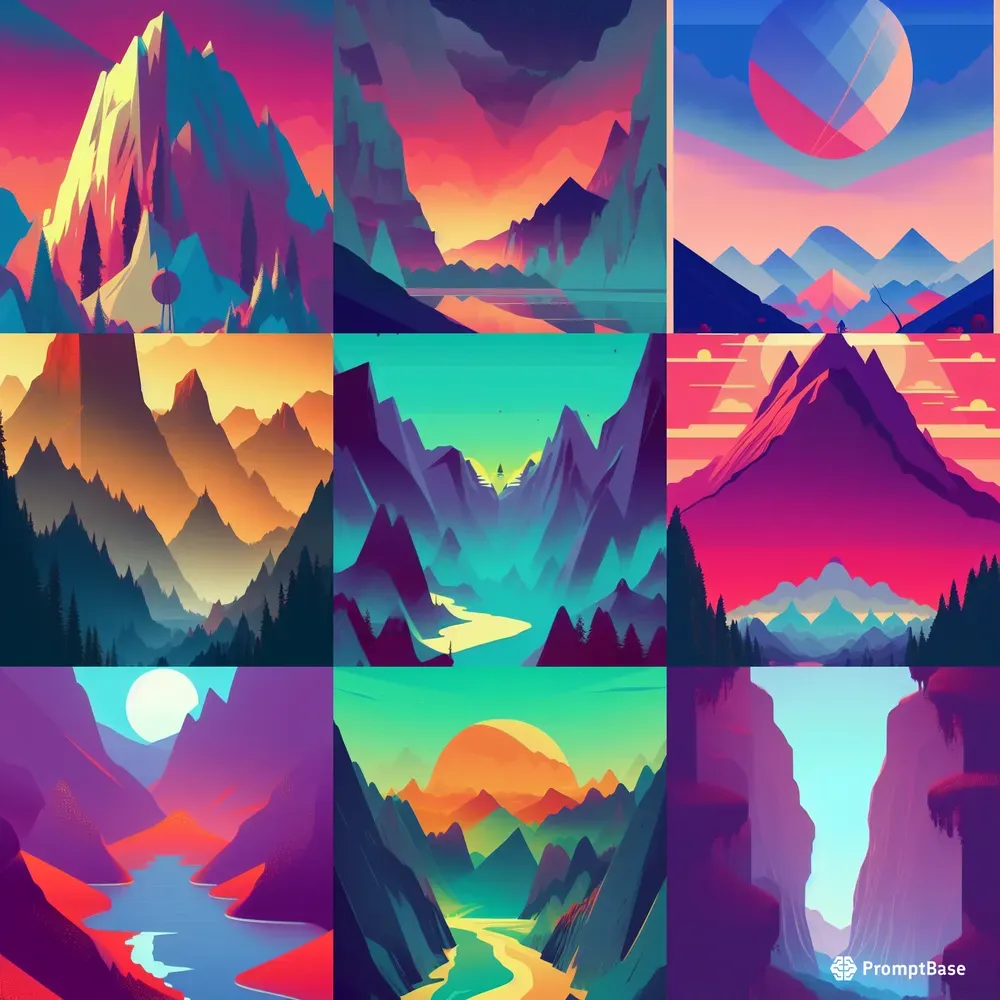 Stylised Landscape Screen Prints