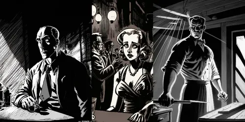 Film Noir Comics generated by midjourney