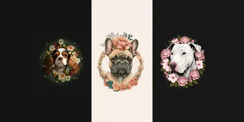 Dog Floral Designs generated by midjourney