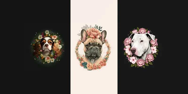 Dog Floral Designs generated by undefined