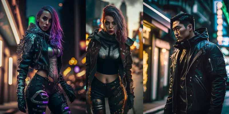 Cyberpunk Street Photos generated by undefined