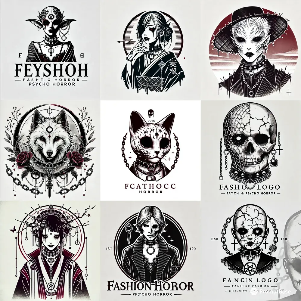 Gothic Horror Fashion Logos