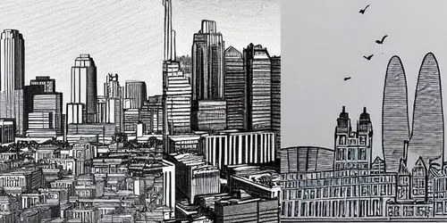 Cityscapes in Pencil generated by promptbase