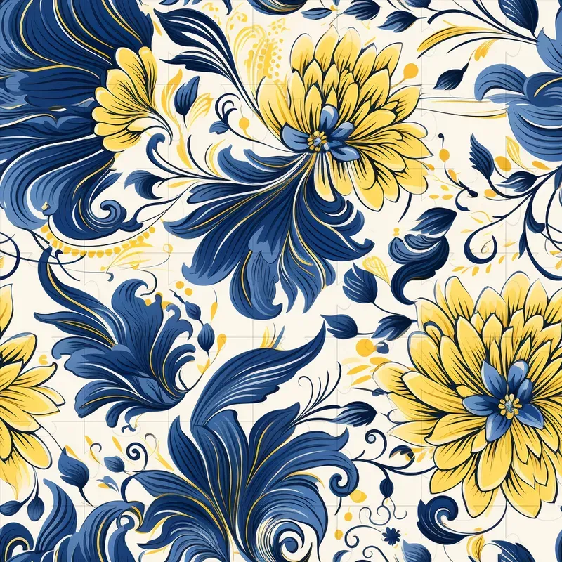 Inked Filigree Flower Patterns