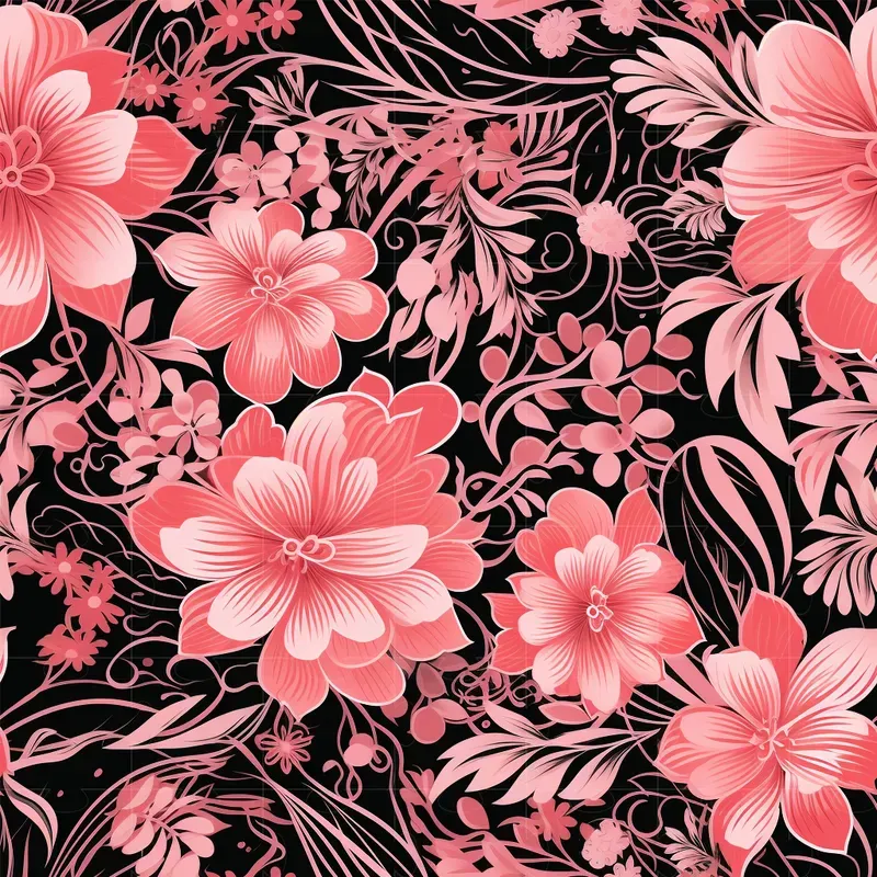 Inked Filigree Flower Patterns