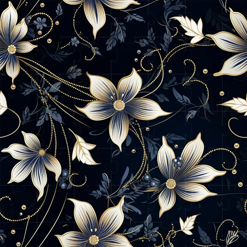 Inked Filigree Flower Patterns