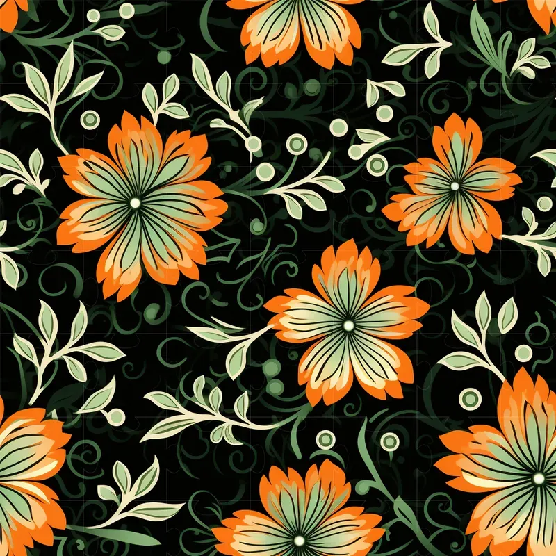Inked Filigree Flower Patterns