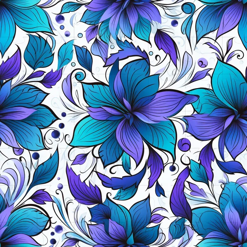 Inked Filigree Flower Patterns