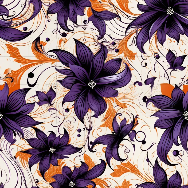Inked Filigree Flower Patterns