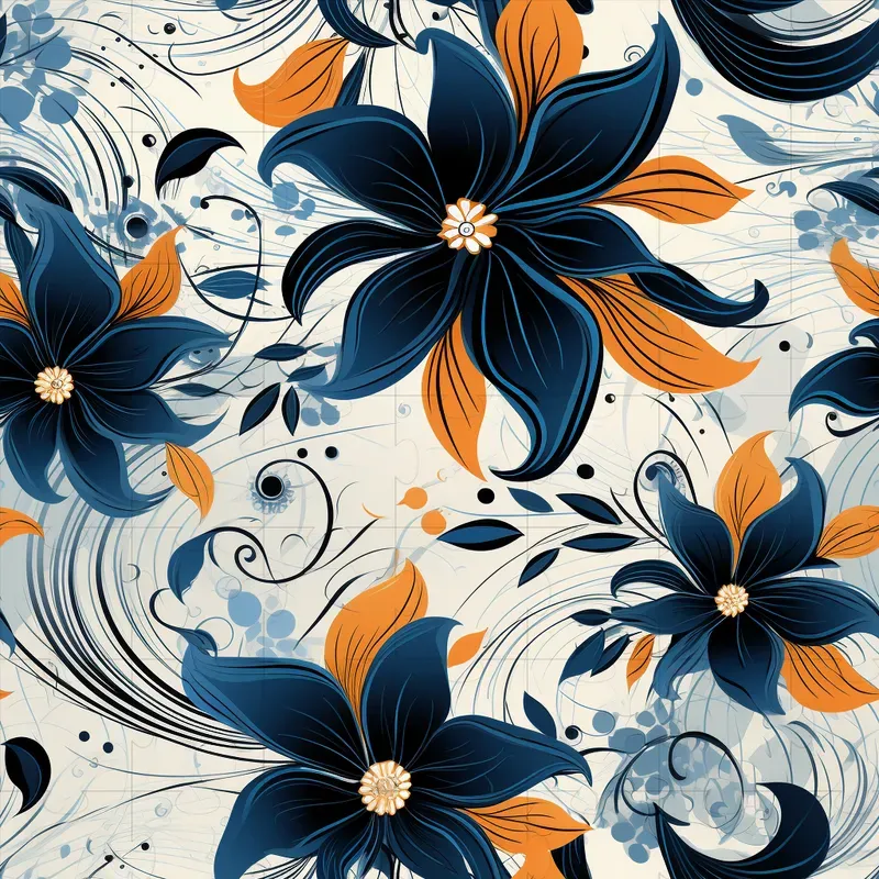 Inked Filigree Flower Patterns