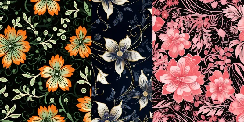 Inked Filigree Flower Patterns generated by undefined