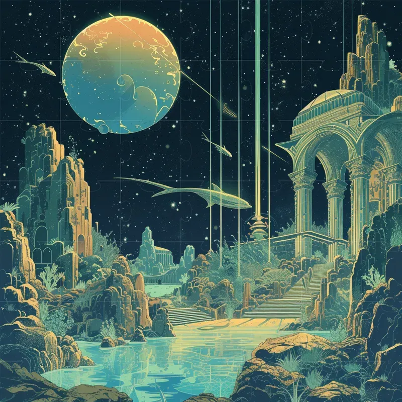 Cosmic Dreamfusion Illustrations