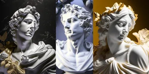 Colorful Classic Busts generated by midjourney