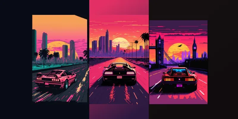 Outrun 16 Bit Ferraris generated by undefined