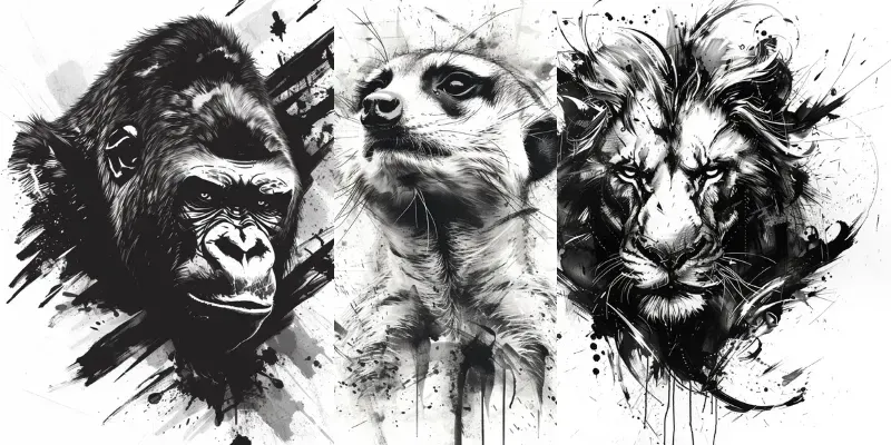 Animal Tattoo Sketches generated by undefined