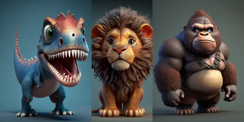 Hyper Realistic Cartoon Animals