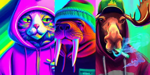 Psychedelic Animal Portraits generated by dalle