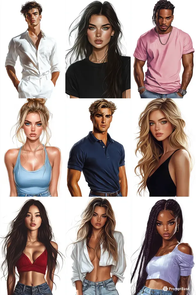 Fashion Clipart Digital Model Designs