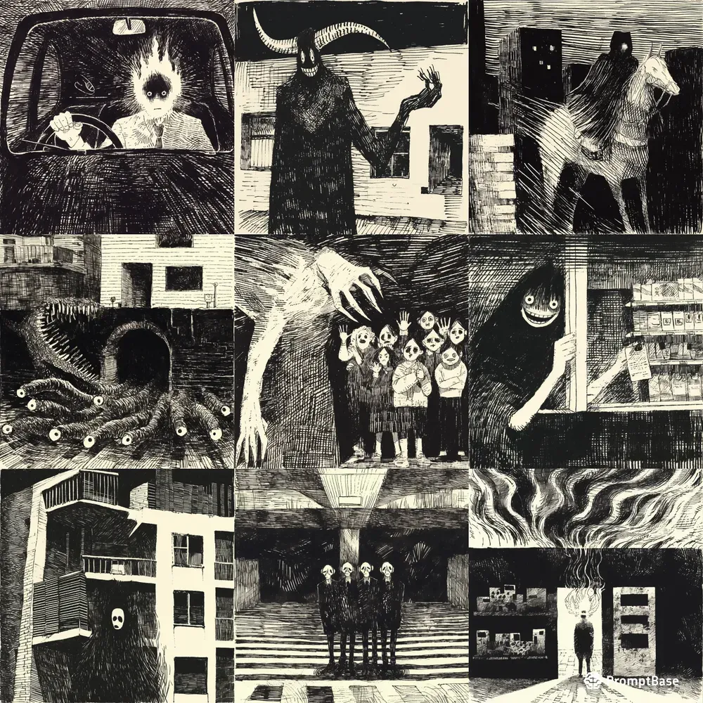 Weird Scary Monochrome Art