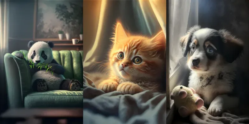 Cute Realistic Baby Pets generated by undefined