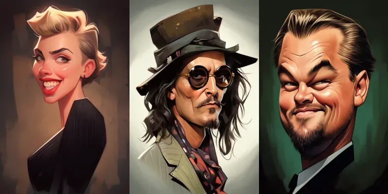 Caricatures Of Famous Actors generated by undefined