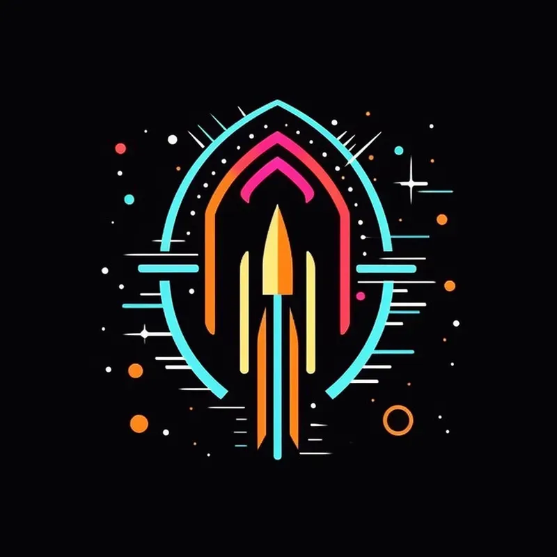 Futuristic Spacethemed Neon Light Icons