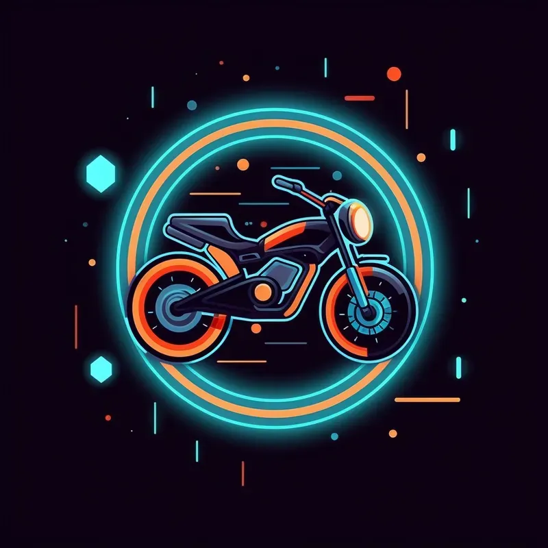 Futuristic Spacethemed Neon Light Icons